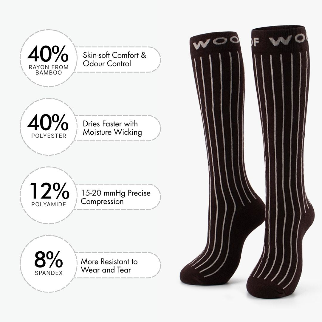 Pinstripe Bamboo Compression Socks (Old Sizing)
