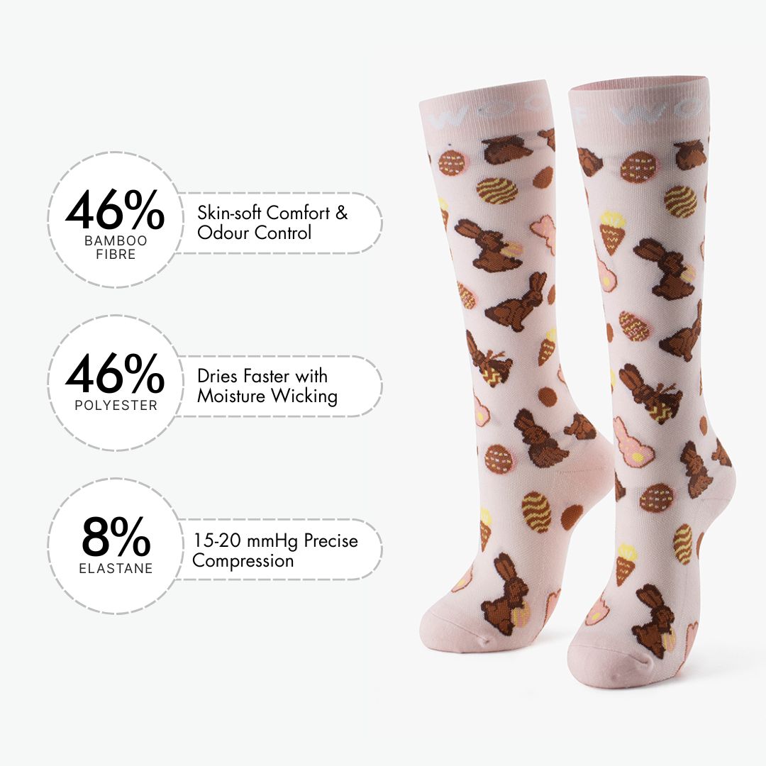 Yummy Bunnies Bamboo Compression Socks