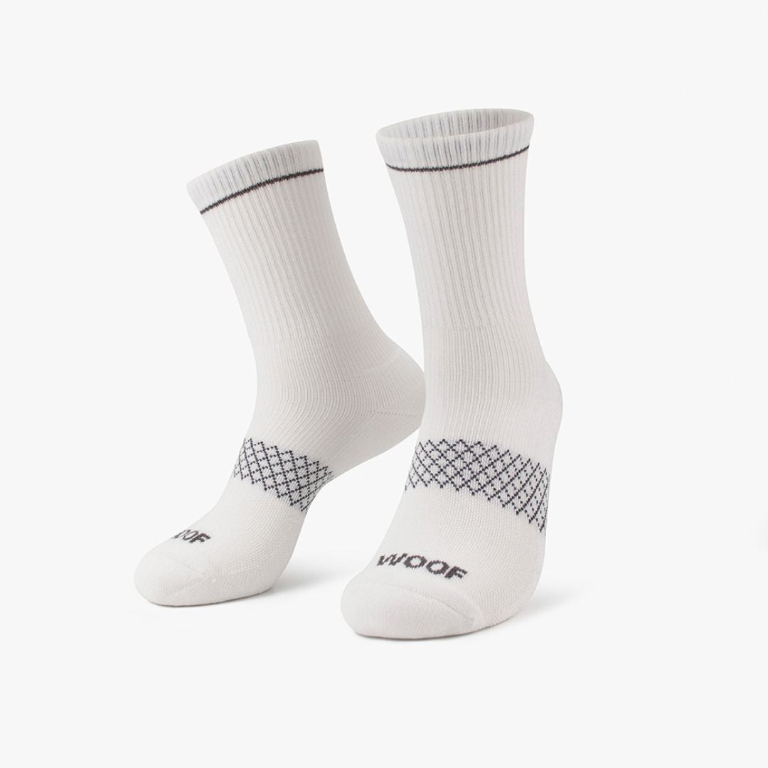 White Bamboo Crew Compression Socks 4 Pack