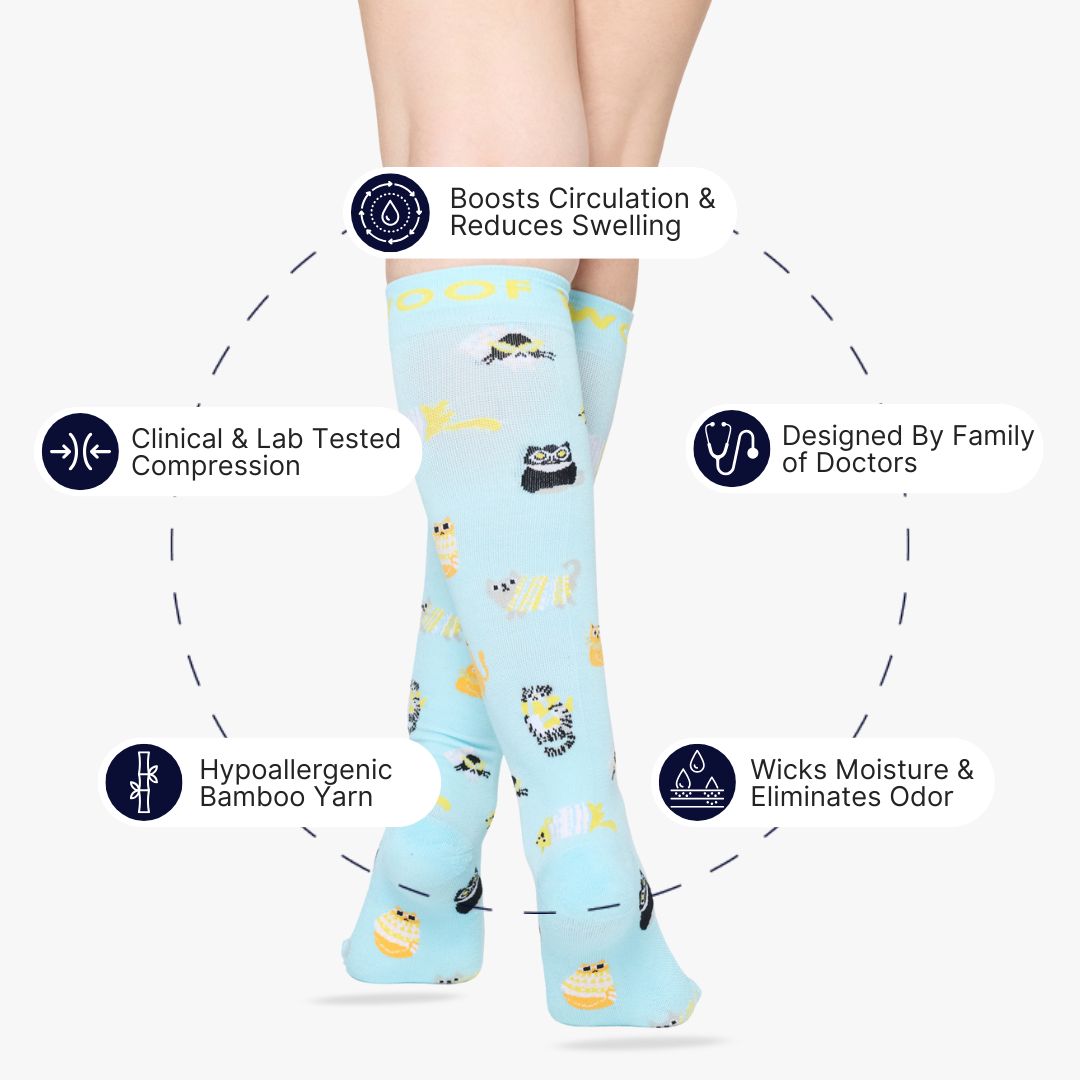 Cool Cats Bamboo Compression Socks