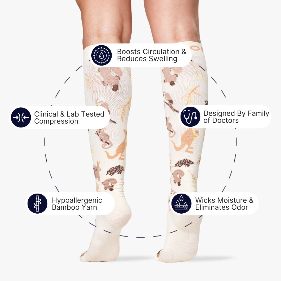Aussie Natives Bamboo Compression Socks