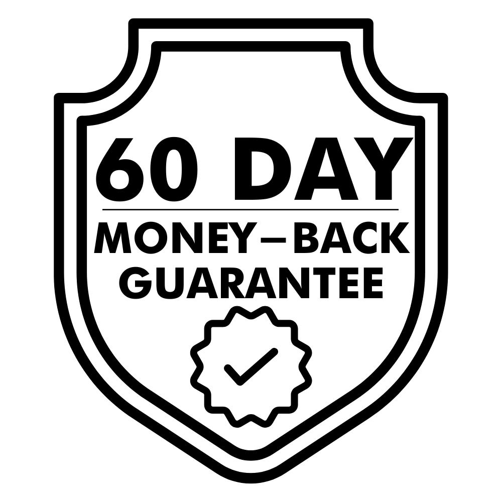 '30-day money-back guarantee badge with checkmark.'
